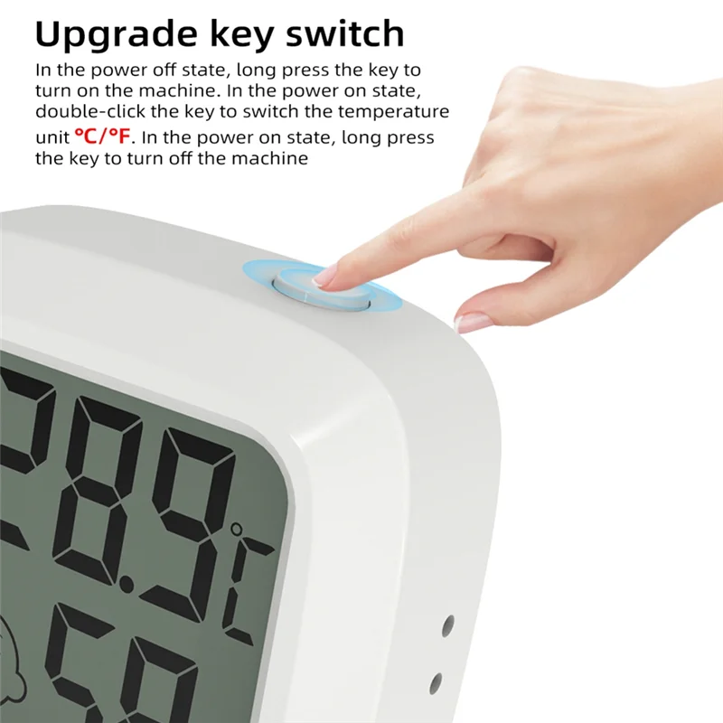 ABKO-Mini Termometro Digitale LCD Igrometro Misuratore di Temperatura Magentic Sensore di Umidità Stazione Meteo Nero
