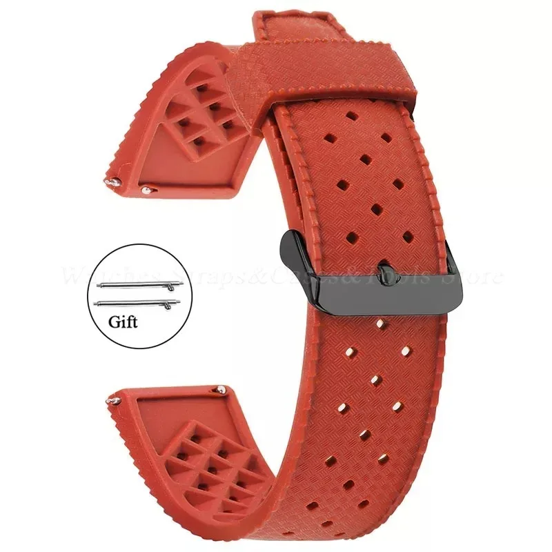 Hochwertiges Tropic-Silikon-Uhrenarmband, 20 mm, 22 mm, für Seiko, Oris, für Omega, Schnellverschluss, Tauchen, wasserdichtes Gummiarmband