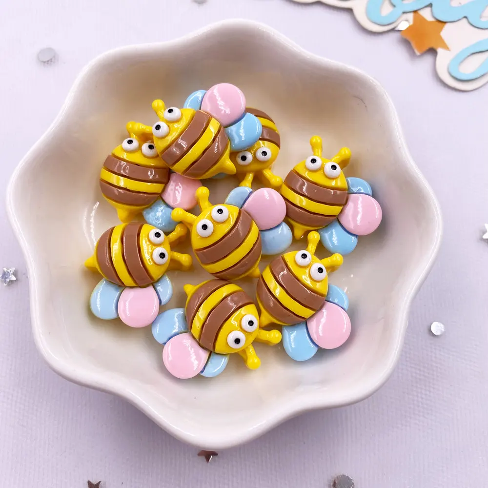 14pcs Kleurrijke Hars Cartoon Rups Bee Sprinkhaan Vlinder Kever Plaksteen Steen Beeldjes Plakboek Craft DIY Boog Decor