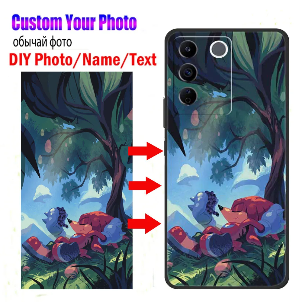 Custom Personalised Cases For Vivo V27E V21E Customized Photo Picture Name Cover For Vivo V25E V23E 5G Phone Coque TPU Silicone