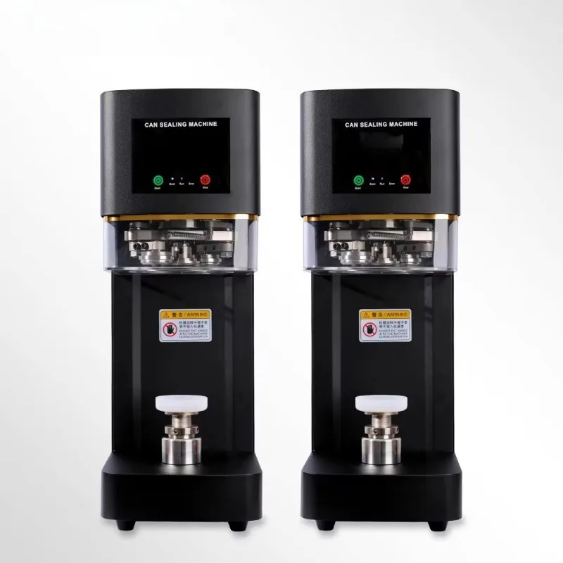 Ce certified black automatic pop-up can sealing machine bubble tea soda stainless steel sealing machine