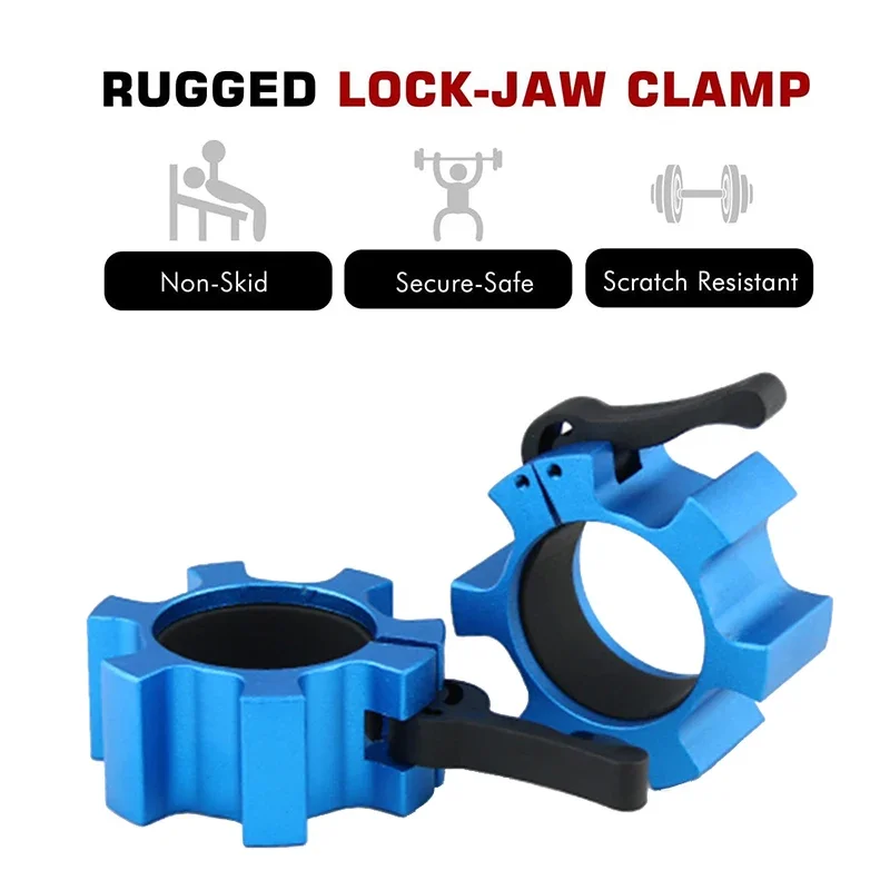 Picture 3: 50mm Alloy Barbell Clamps 2 PCS Quick Release Barbell Locking Clamps Weightlifting Bar Weight Plates Collar Fitness Equipment