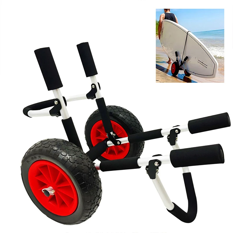 PC Surfboard Handcart Aluminum Alloy SUP Trolley Foldable Portable Transport Cart for Paddle Board