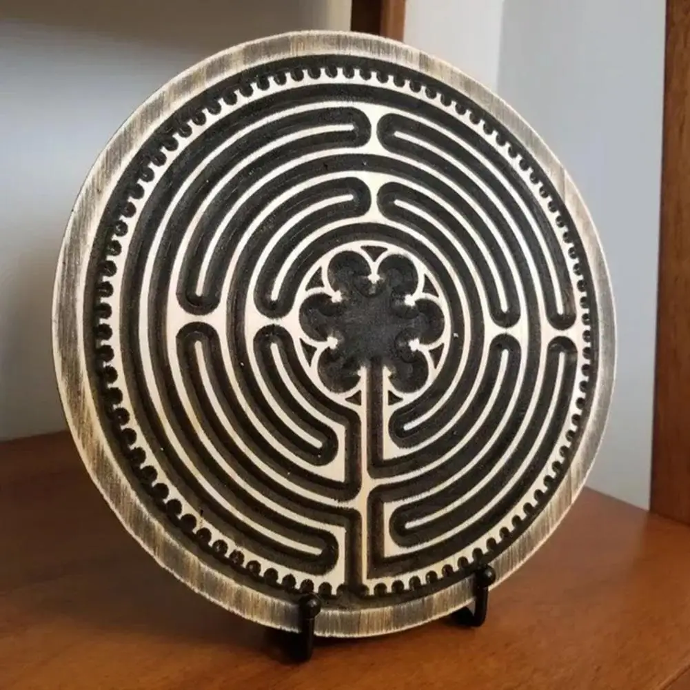 

20cm Finger Maze Wooden Handcrafted Reduce Stress Find Peace And Focus Meditation Finger Labyrinth Friends Gift Prayer Tools