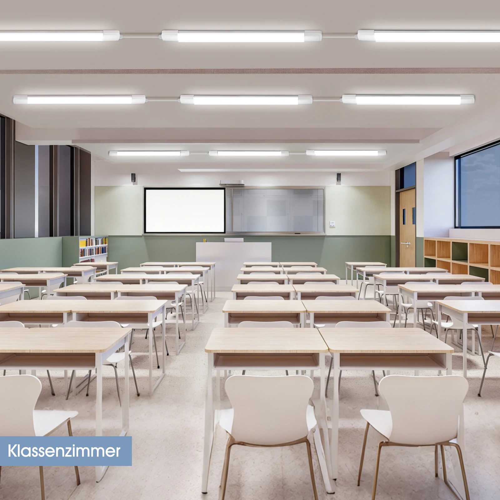 3PCS LED Wet Room Lights, Linkable 60/120 cm, 20/36W Ceiling Tube Lights, IP65 Waterproof, Cellar, Garage & Workshop Lighting