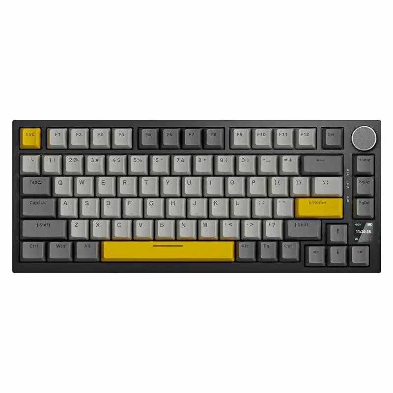 Ajazz-Teclado Mecânico Sem Fio para Jogos com Tela, USB, RGB, BT, Com Fio, 75%, 2.4G, AK820Pro