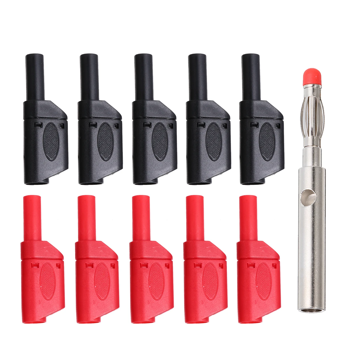 

10 pcs Full Copper Telescopic Plug Nylon Wire Connectors Multimeter Test Adapter 4mm Banana Plug Socket Insulated Shrouded