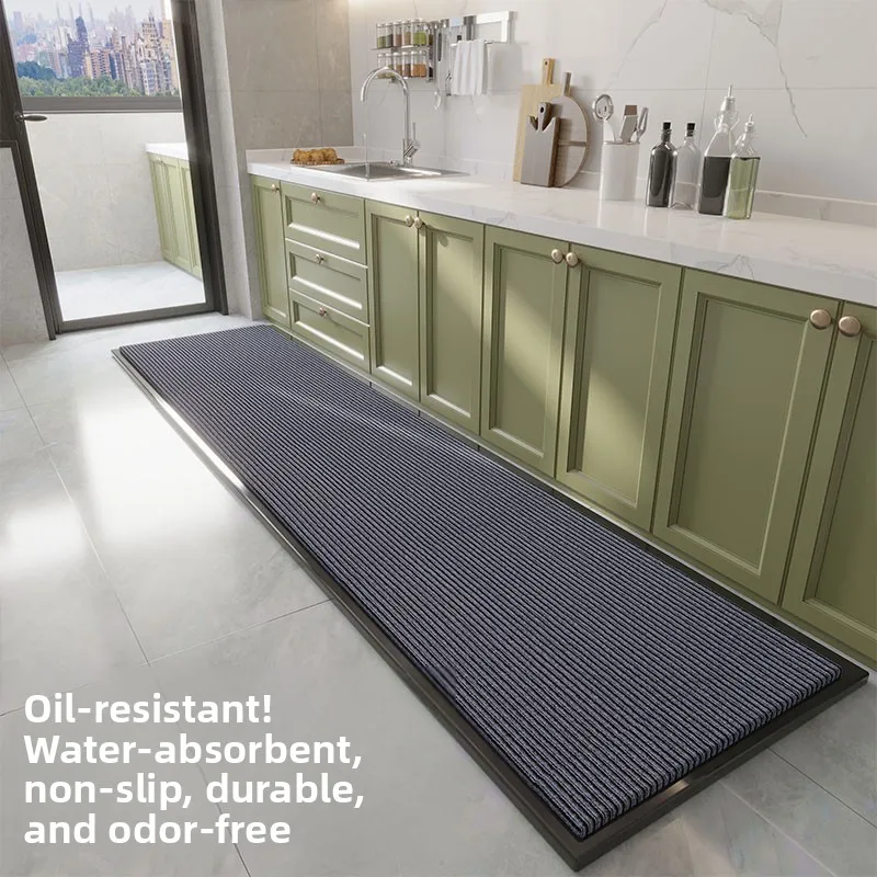 

Кухонный коврик для двери, противоскользящий, моющийся, впитывающий масло, грязеотталкивающий, современный, простой, элегантный, для входа на кухню, 2025 Новинка