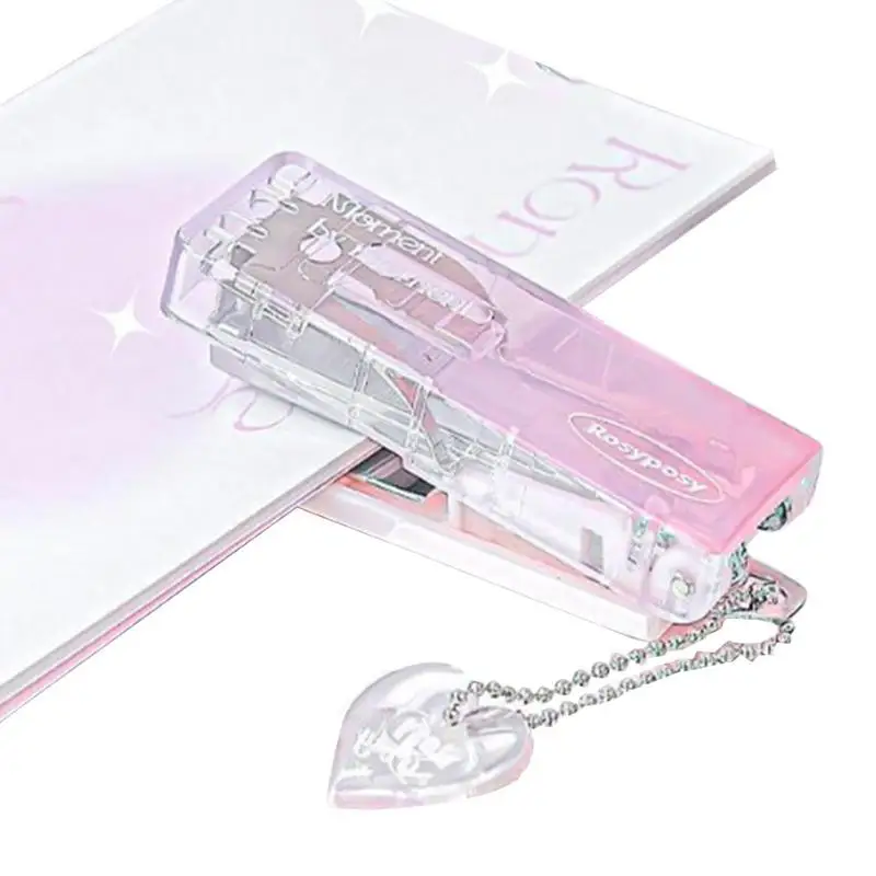 Cute Stapler Gradient Transparent Stapler For Kids Lightweight And Stable Stationery Supplies For Classrooms Offices And Schools