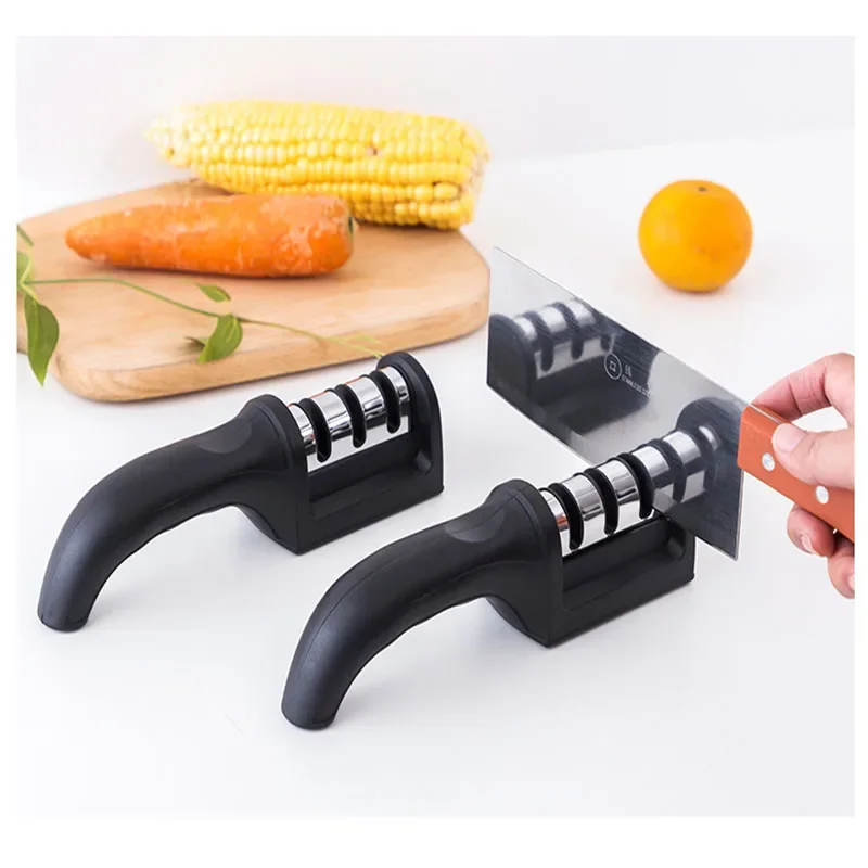 Handheld Knife Sharpener Multi-function 3 Stages Type Quick Knife Sharpen Ceramics Sharpening Stone Kitchen Knives Accessories