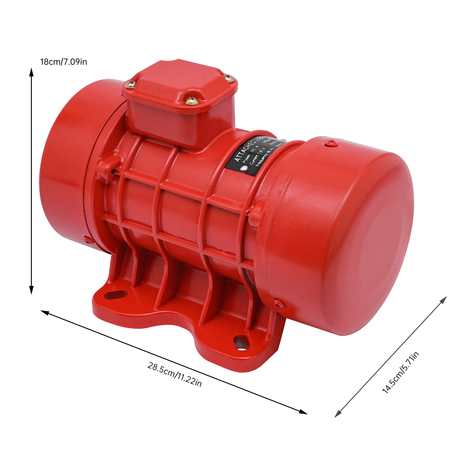110V Red Concrete Vibrator Motor Aluminum Pure Copper Single Phase Concrete Vibrator 250W for Mining Metallurgy