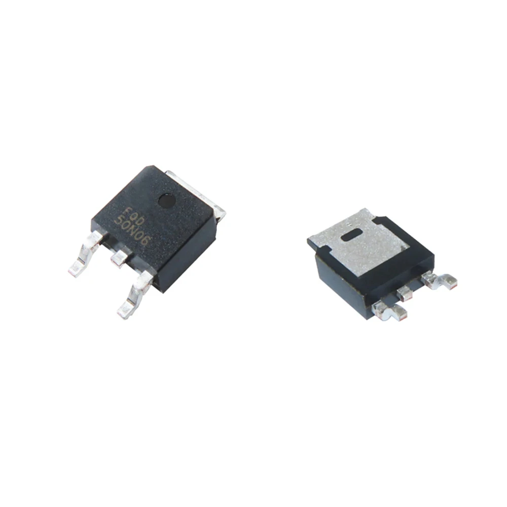 Transistor do MOSFET do N-canal, FQD1N60, FQD5N50, FQD18N20, FQD50N06, FQD8P10, TO-252, 10 PCes pelo lote