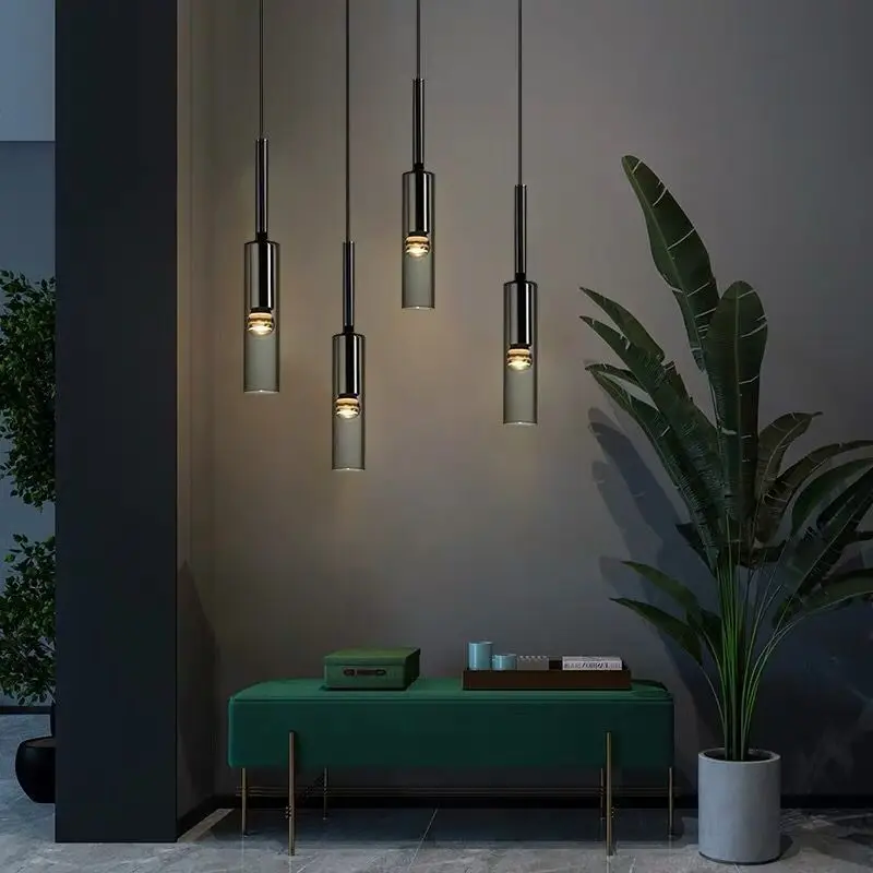 

Modern Luxury Bedside Pendant Lamp Hotel Guest Room Dining Table Simple Creative Wine Bottle Restaurant Bar Counter Chandelier
