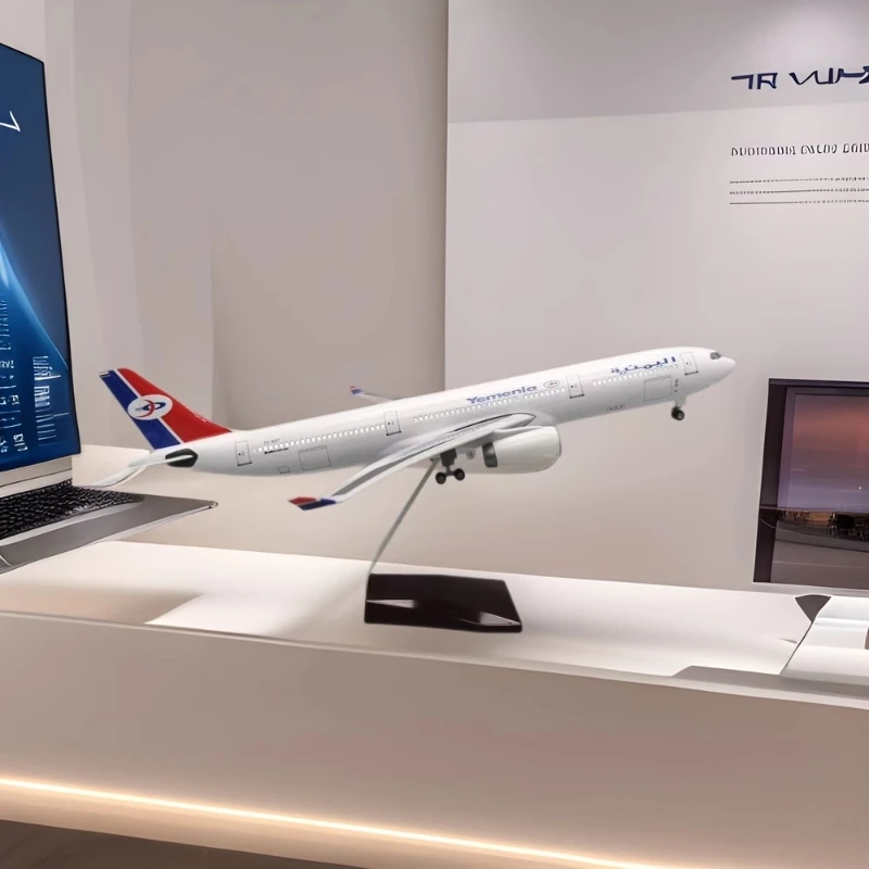 

Airplane toy Resin 47CM Scale Model Plane A330 Yemen International Airways Airplane Die-Cast With Lights Collected Gift By