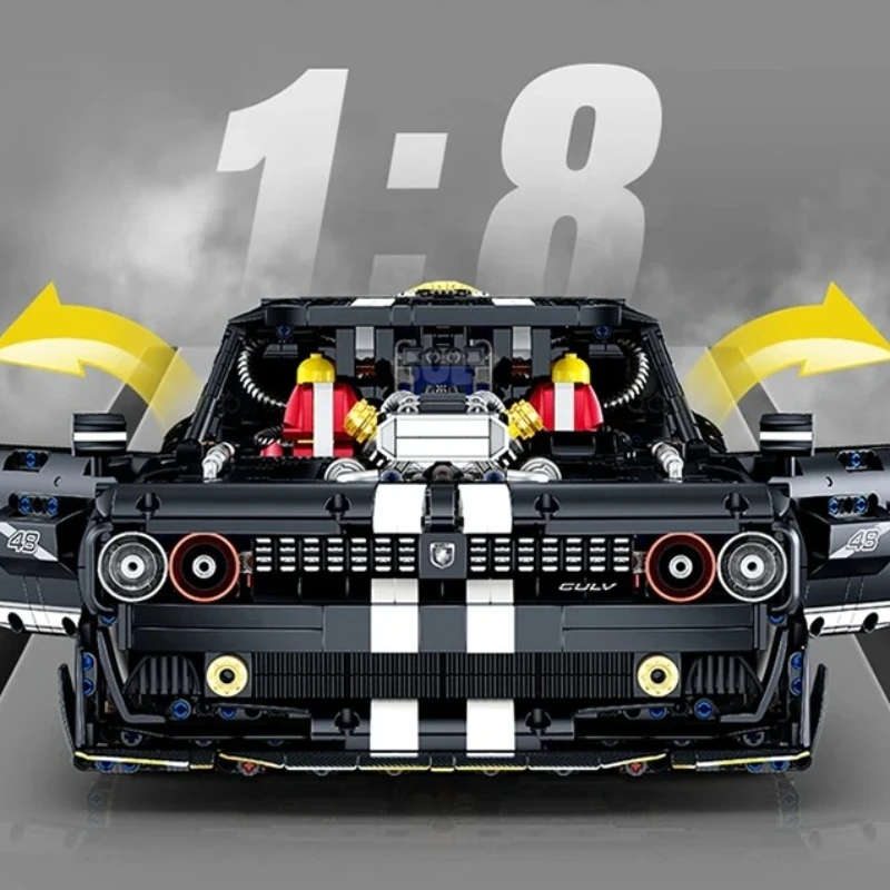 GULY MOC Tech Creative 1:8 Scale Building Block Model Car, Upgradeable Remote Control Supercar, 3751Pcs City Boy's Birthday Gift