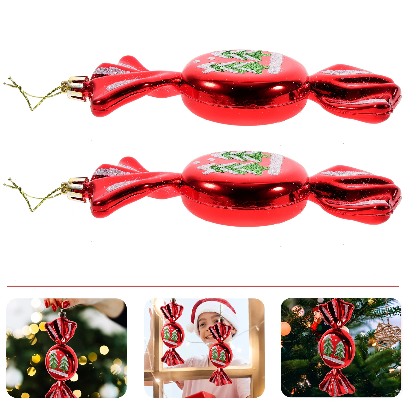 

2 Pcs Candy Hangings Decorative Ornaments Decoration Props Colored Theme Decorations Plastic Candies