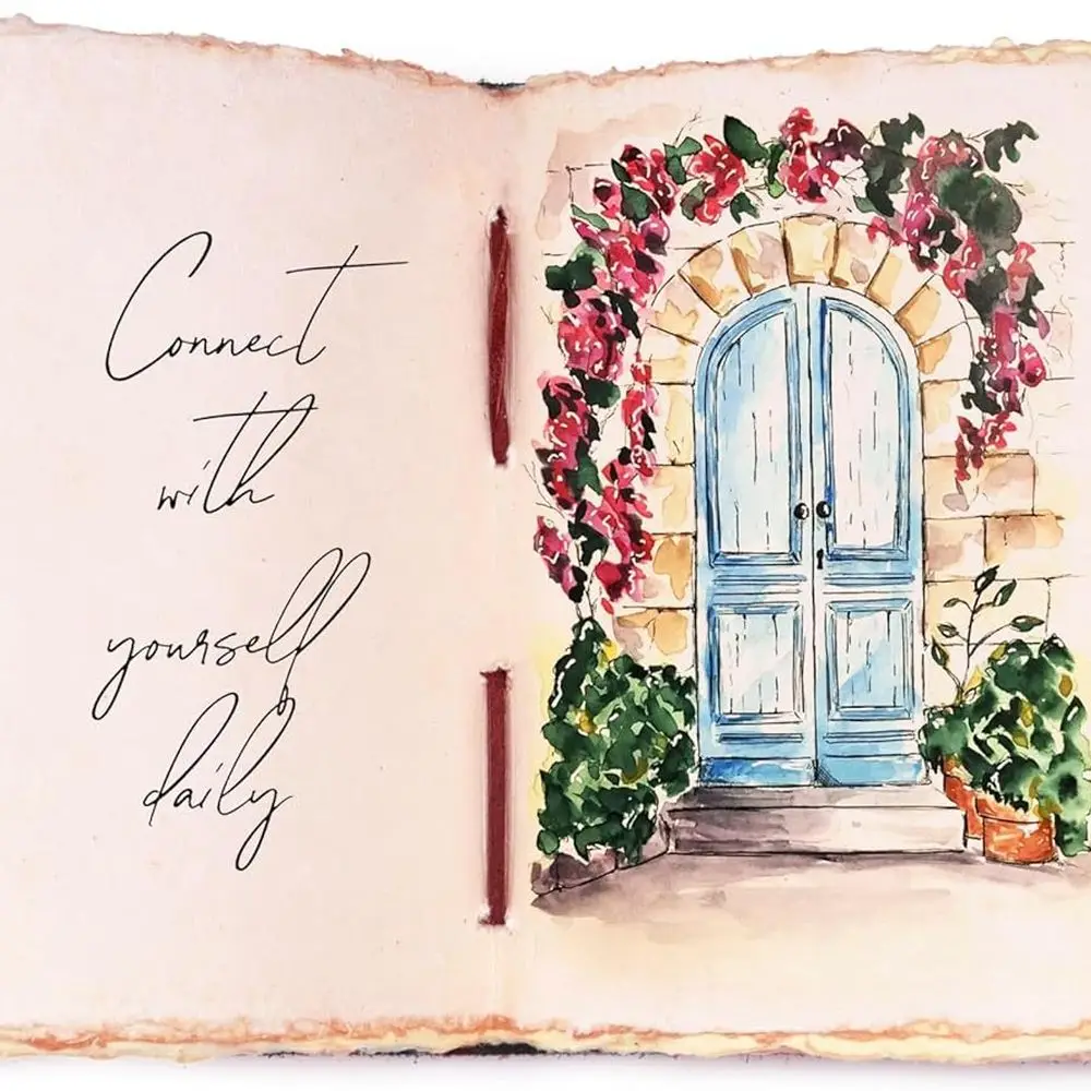 A4 Vintage Leather Journal with Lock - 200 Pages, Deckle Edges, Handmade Paper for Men & Women