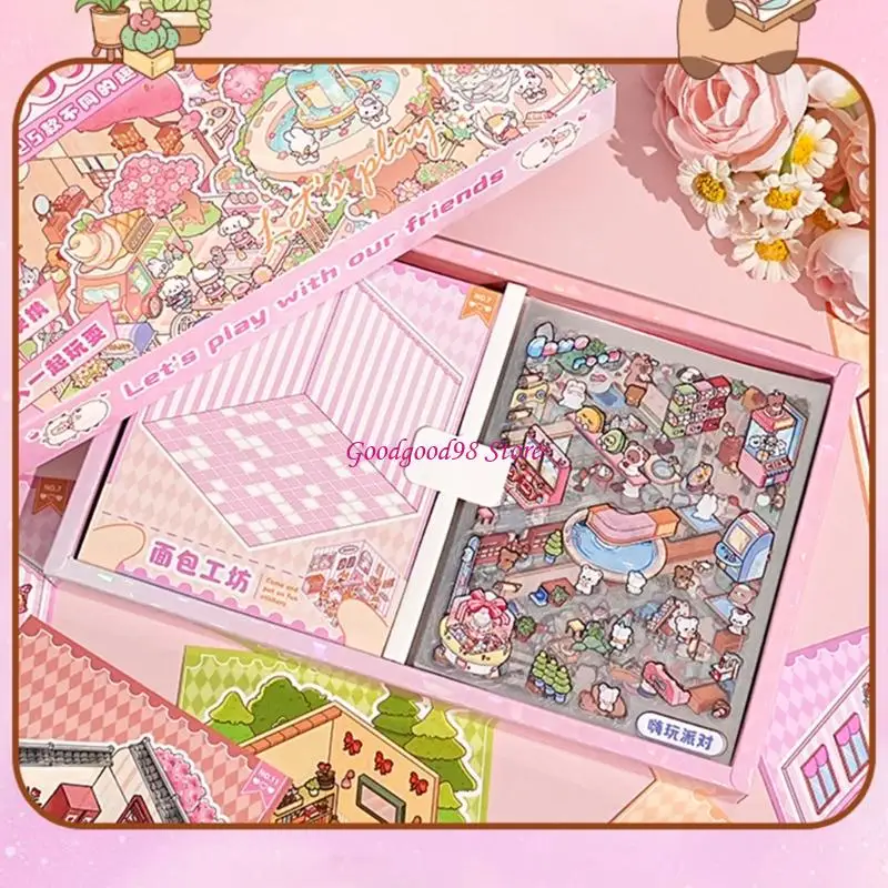 

Веселая миниатюрная сцена наклейка на стикера кабинета наклейка для ScrapBooking Journal