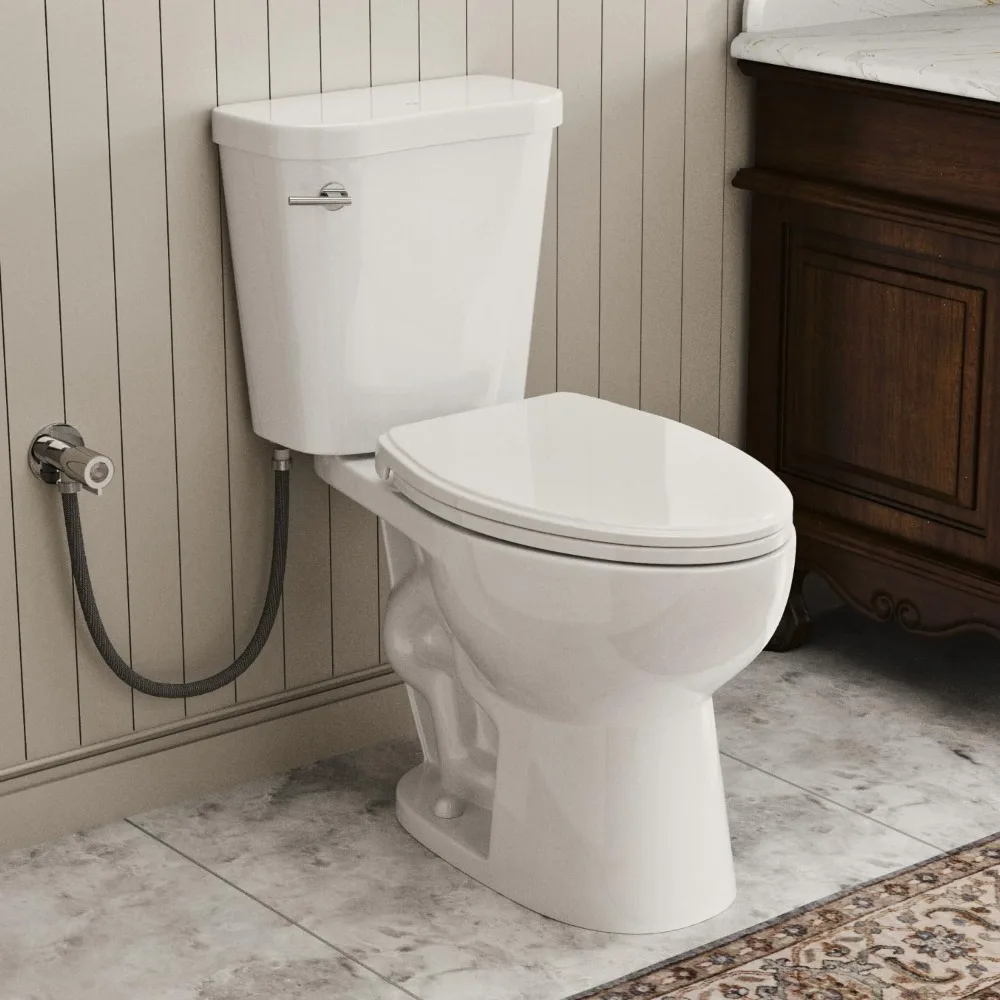 

17.9 Inch ADA Two-Piece Toilet for Bathroom, Elongated Bowl & Comfort Height Toilet, Powerful Siphon Jet Flush, Customized