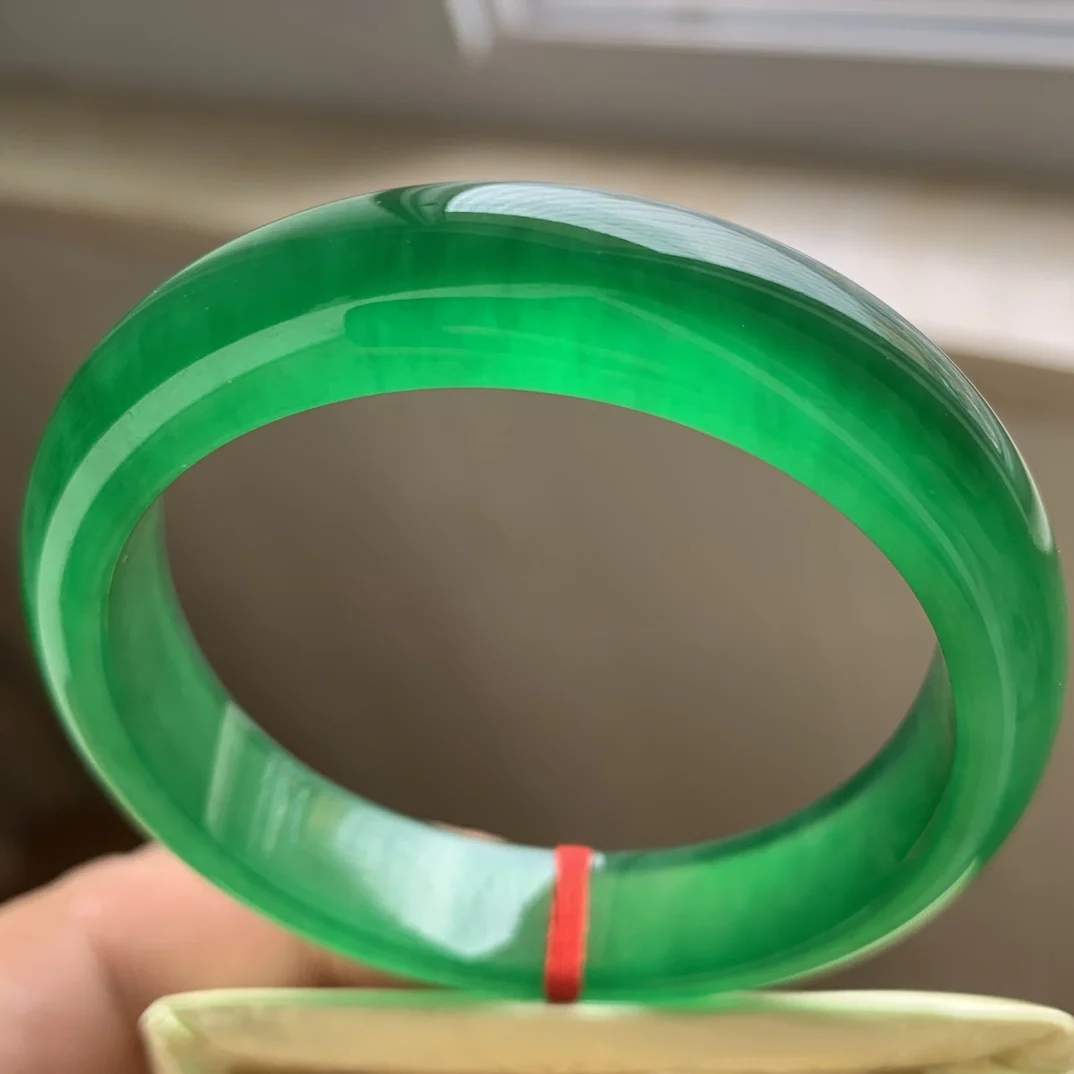 

Natural Jadeite Exquisite Bracelet Rare Color Jade Floating Ice Green Bangle Delicate Handring Fine Jewelry