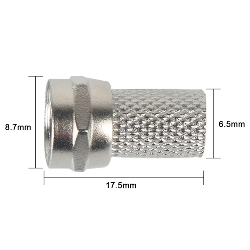 50 Stück/Set Hochwertige RG6 F-Typ Koaxial-RF/AV-Signalkabel-Steckverbinder Anschlüsse Stecker – Detail 2