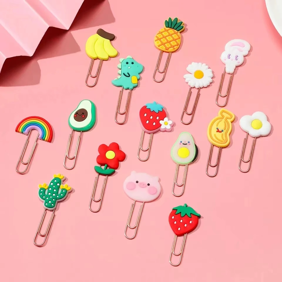 10 pz/lotto simpatico cartone animato frutta animali Mini graffette segnalibro cancelleria coreana Kawaii scuola forniture per ufficio accessori per libri