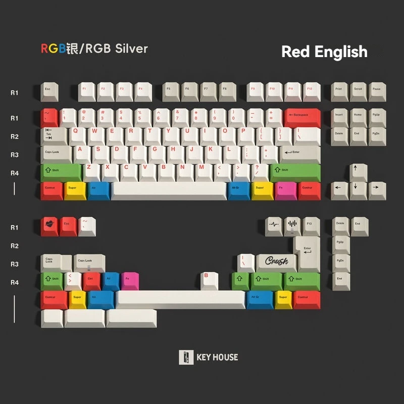 Key House Crush Rainy Keycaps OEM Profile Thick PBT Dye Sublimation Key Cap Fit Rainy75 60 87 Layout Mechanical Keyboard MX Swit