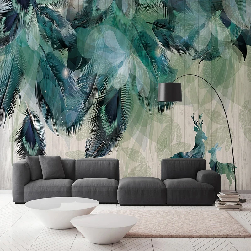 

Custom Mural Wallpaper Modern Simple Feather Abstract Art Wall Painting Living Room Bedroom Home Decor Wall Papers For Walls 3 D