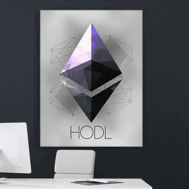 Hodl BTC Virtual Cryptocurrency Modern HD Posters Wall Art Pictures Canvas Paintings Decorations for Living Room Home Decor