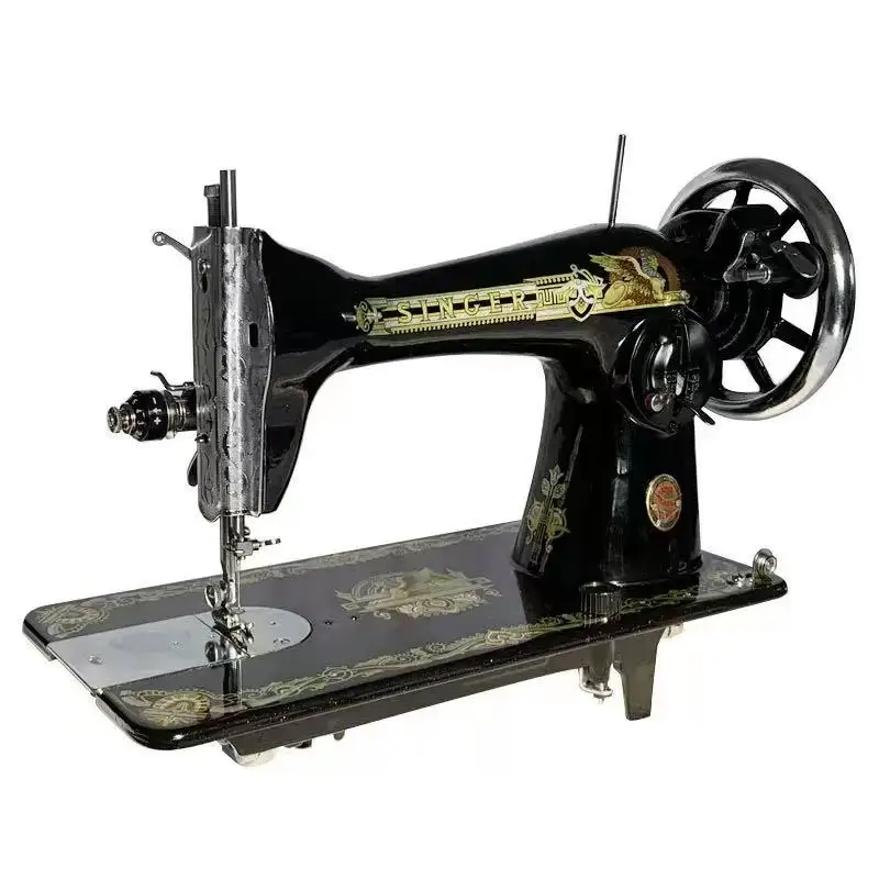 JUKKY JA2-1 Flat-Bed Domestic Sewing Machine New Condition Manual Feed Mechanism for Home Use Leather with Wooden Suitcase