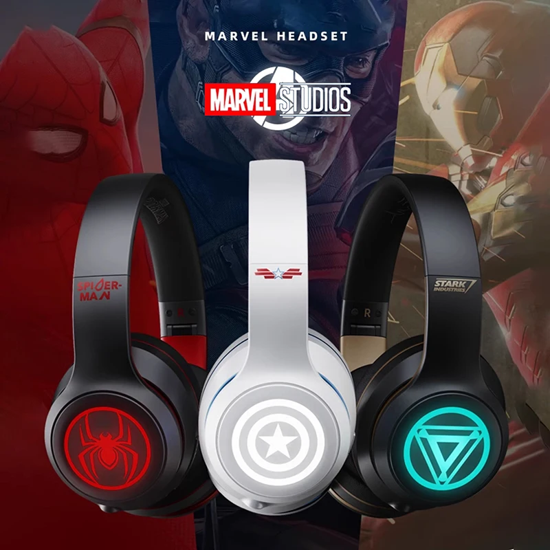 

Marvel Collaboration Iron Man Over-Ear Bluetooth Headphones Wireless Mobile Gaming Sports Music Headset For Men And Women