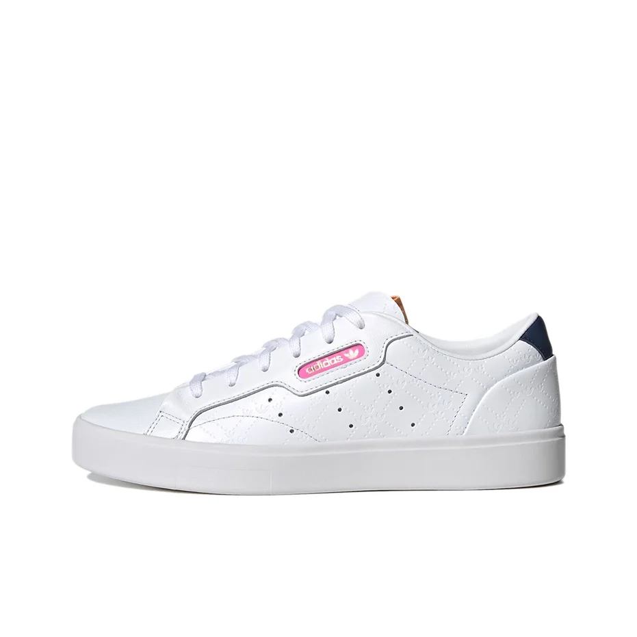 adidas-originals-sleek-comfortable-abrasion-resistant-low-top-skateboard-shoes-women's-white-pink-blue