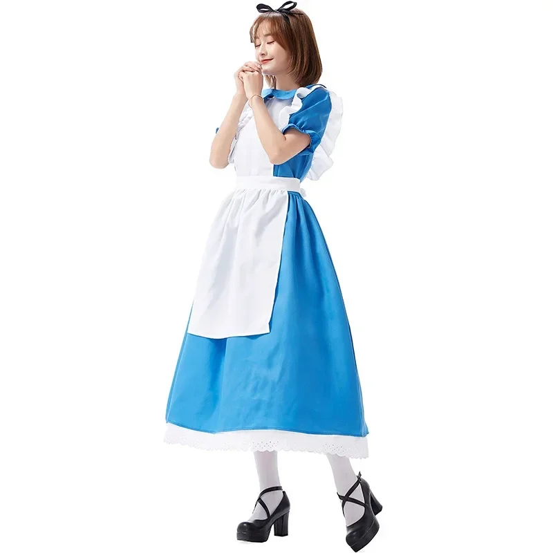 Volwassen Alice Wonderland Kostuum Dames Halloween Cosplay Lolita Meid Feest Verkleden