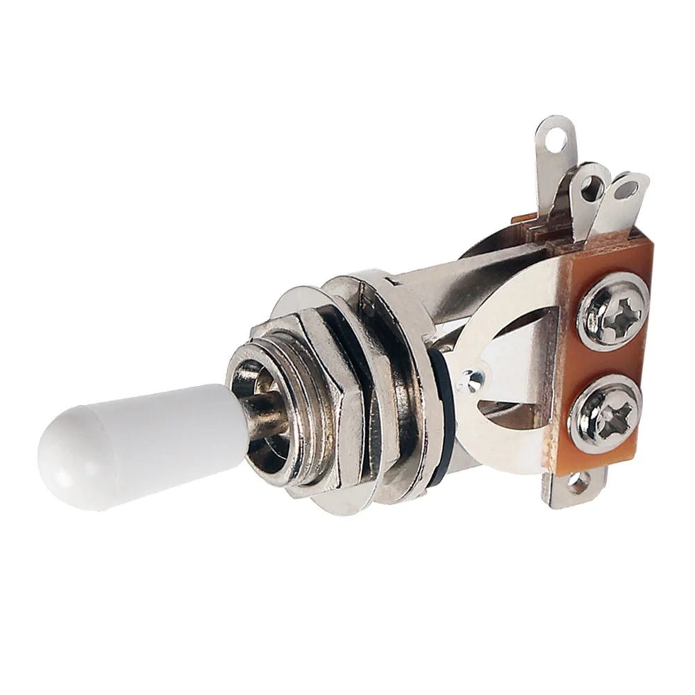 

2Pcs 3-Way Guitar Toggle Switch Brass Pickup Selector Electric Guitar Replacement Plastic Knob Tone Controller