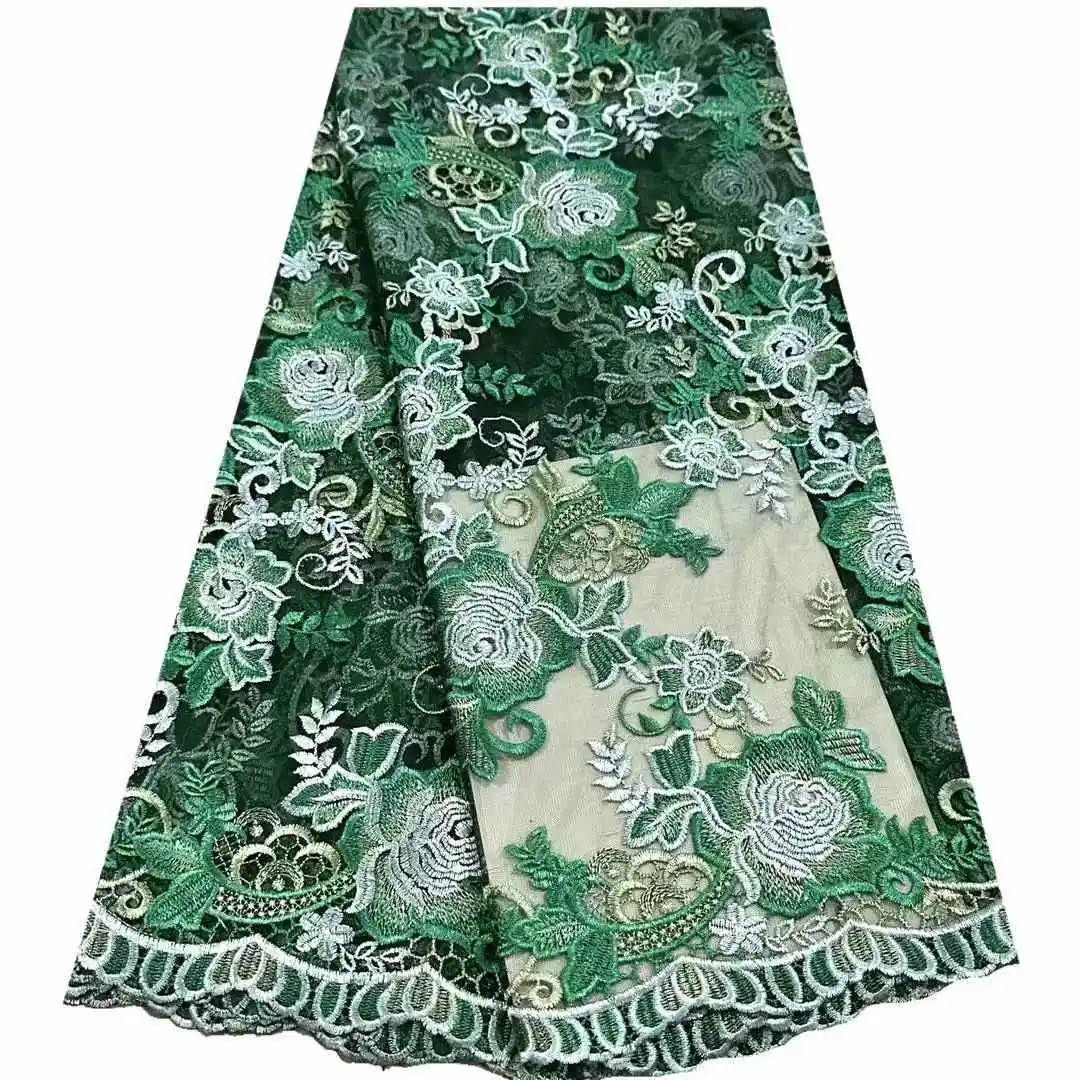 

Африканская сетчатая кружевная ткань 2025, высокое качество, кружево с вышивкой, французский тюль, кружево для шитья нигерийского свадебного платья