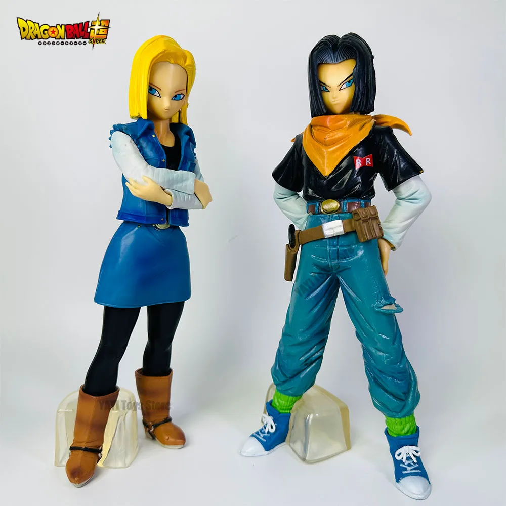 24CM Anime Android 17 18 figura Android 18 Super Saiyan PVC colección de figuras de acción decoración modelo juguete para chico regalo de Navidad