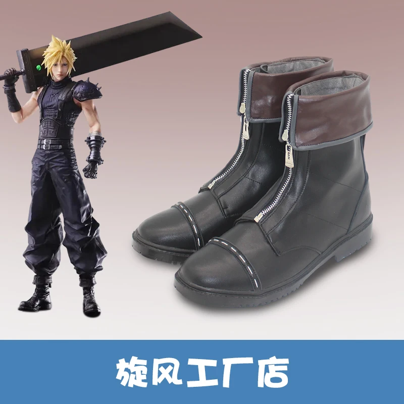Jogo Final Fantasy VII Cloud Strife Cosplay Sapatos Botas Halloween Festa de Natal Botas de Couro PU