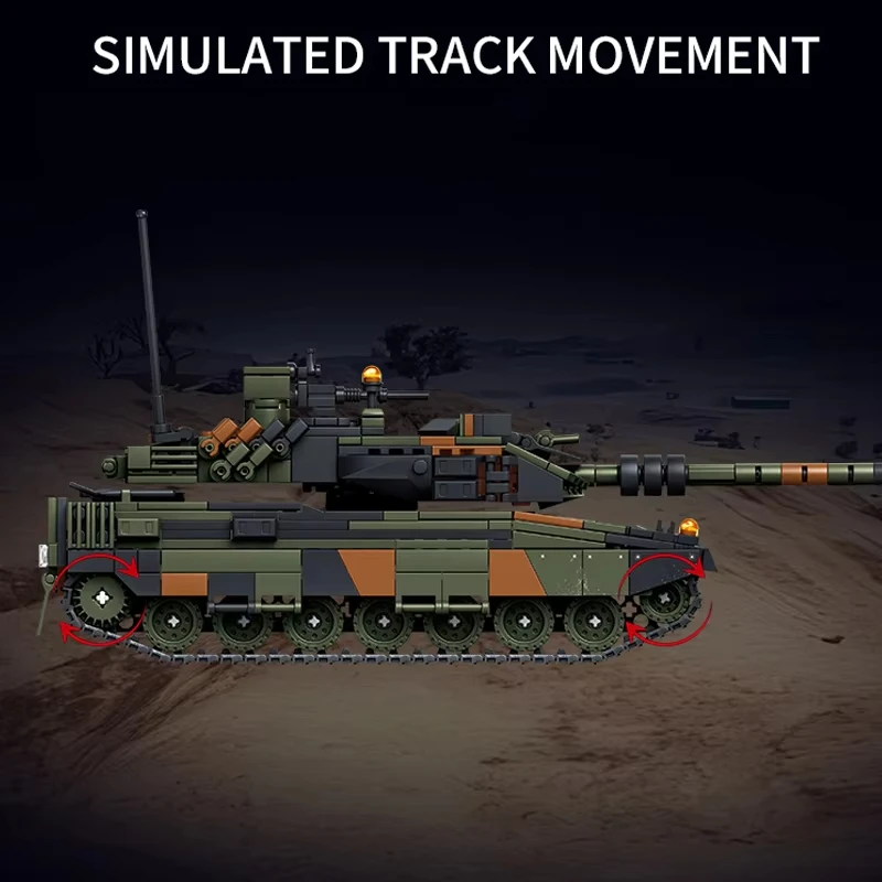 Military Series Armored Vehicle Building Blocks Machine War Leopard 2A6 Heavy Tank Bricks Sets Creative Toy Festival Gift 903Pcs