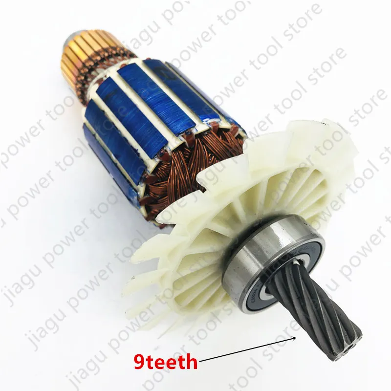 220-230V 9 teeth ARMATURE Rotor For Dewalt DW713 623917-00  DWS715 DWS713