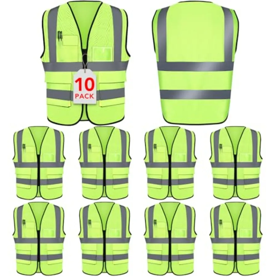 

XPCARE Reflective Safety Vests For Women Men High Visibility Security Vest Pockets and Zipper Front Construction Work Vest