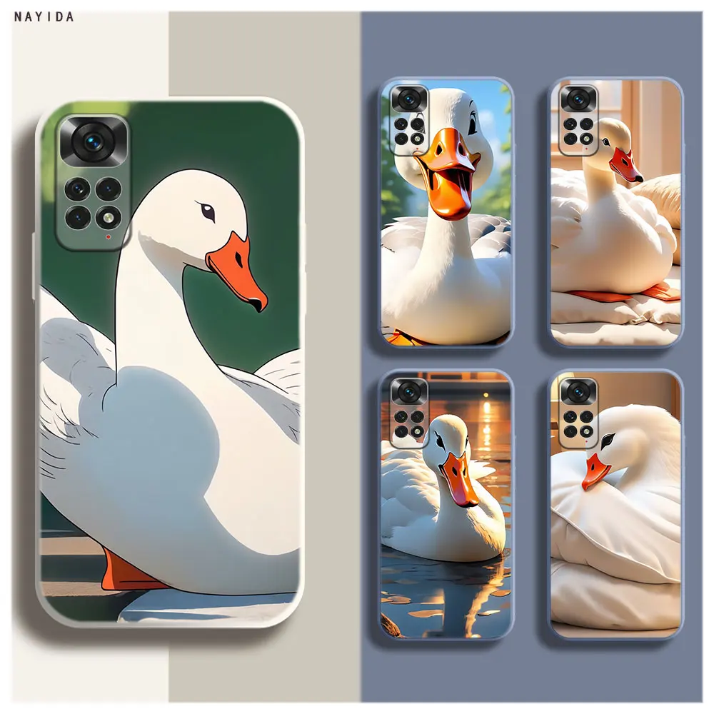 Soft Silicone Phone Case For Xiaomi Redmi Note 12 11 12S Pro Plus 12c 11a 4G 5G Original Cover Sleepy Goose