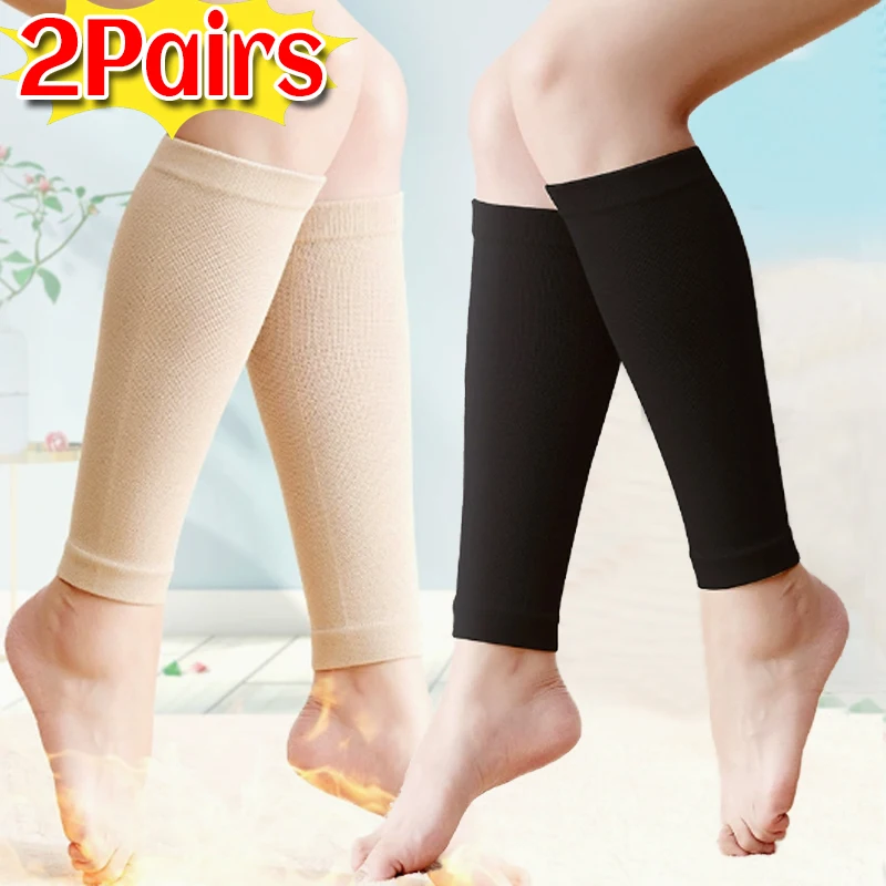 Unisex Compression Socks Calf Sleeves Breathable Elastic Sports Footless Socks Football Cycling Running Compression Leg Cover