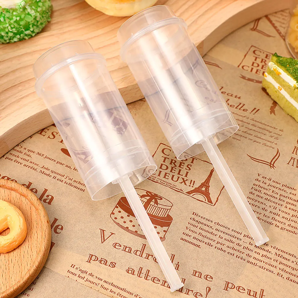 

40pcs Baked Goods Pusher Round Containers Cake Ice Cream Cupcake Storage Food Grade PP Molds Pops Small Boxes Reusable Leakproof