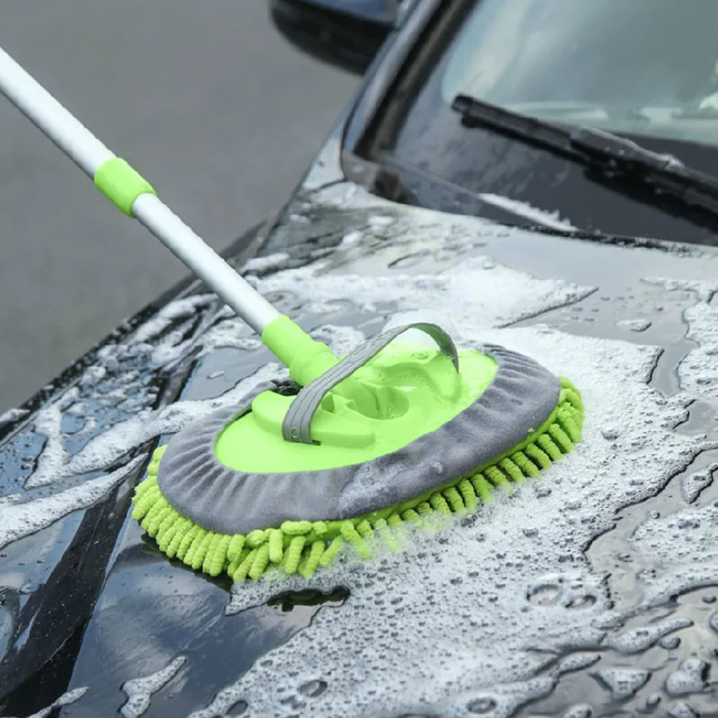 Car Cleaning Brush Cleaning Mop Auto Accessories Car Wash Brush Detailing Adjustable Super absorbent  Telescoping Long Handle