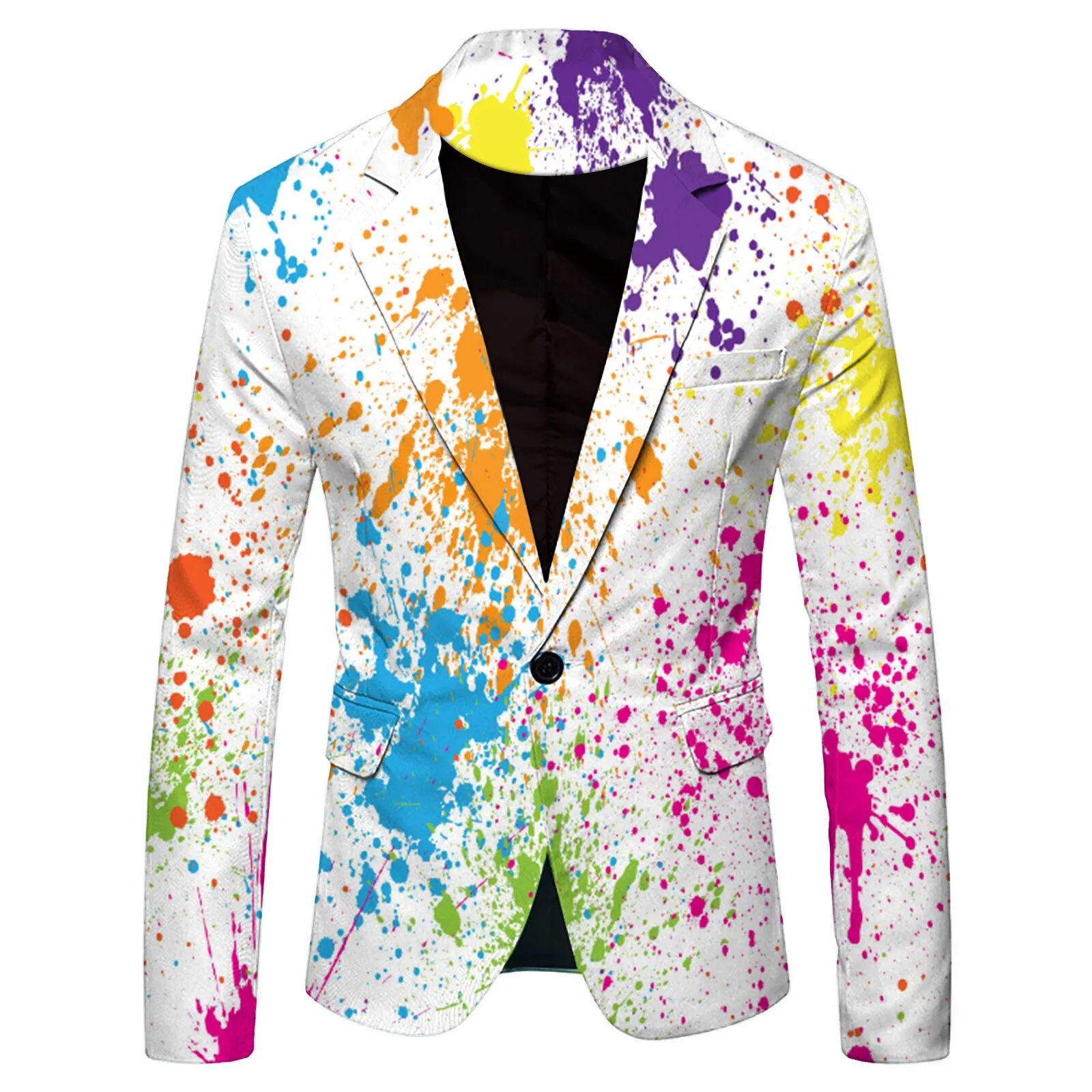 Men Shawl Lapel Blazer Design printed Sequin Suit Jacket Dj Club Stage Singer Clothes Nightclub Blazer Wedding Party Suit Jacket