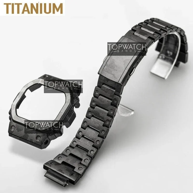 Titanium Alloy Camouflage Watch Strap For DW5600 GW5000 Band Bezel GW-M5610 Bracelet Watch Cover With Tools Supper Light 5 Color