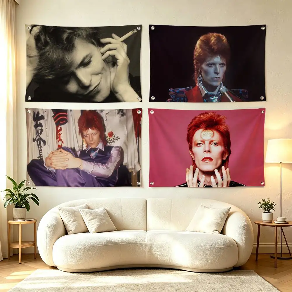 Classic Singer D-David Bowie  Flags for Bedrooms Home Decor Items Outdoor Decors Garage Decoration Flaga