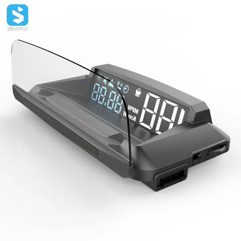 High end car head-up display speed altitude tired driving alarm functions luxury shape