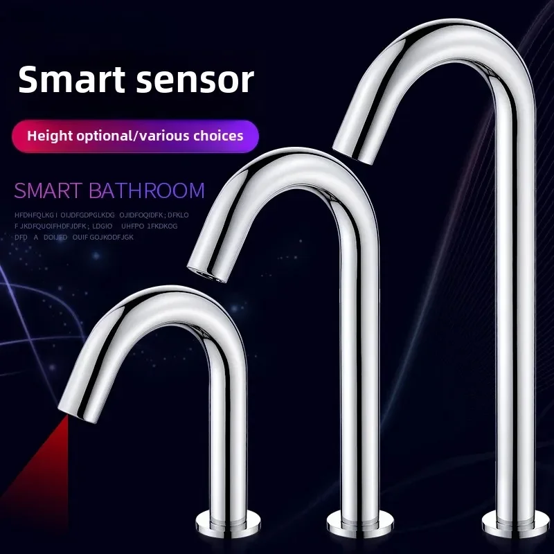 Chrome Touchless Sensor Basin Faucet Smart Automatic Hot & Cold Mixer Tap Deck Mounted Bathroom Wash Sink Tap