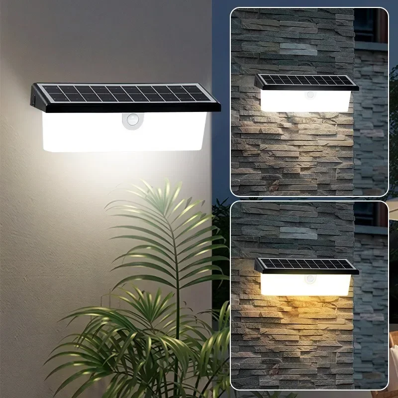 LED Motion Sensor Solar Lights Outdoor for Garden Outdoor Solar Lights Waterproof Solar Powered Led Outdoor Lighting Wall lamp